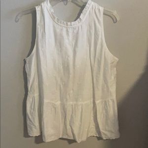 LOFT - BNWT White peplum eyelet top
